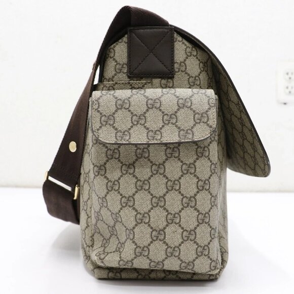 Gucci Large changing Diaper Bag Crossbody GG Supreme Brown 211131 - Picture 4 of 16